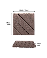 Streamdale Furniture Plastic Composite Deck Tiles Set of 35pcs, Composite Decking Resist Rust, Water, Weather, Easy to Diy & Maintain, Ideal for Patio