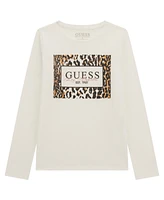 Guess Big Girls Long Sleeve Glitter Print T-Shirt