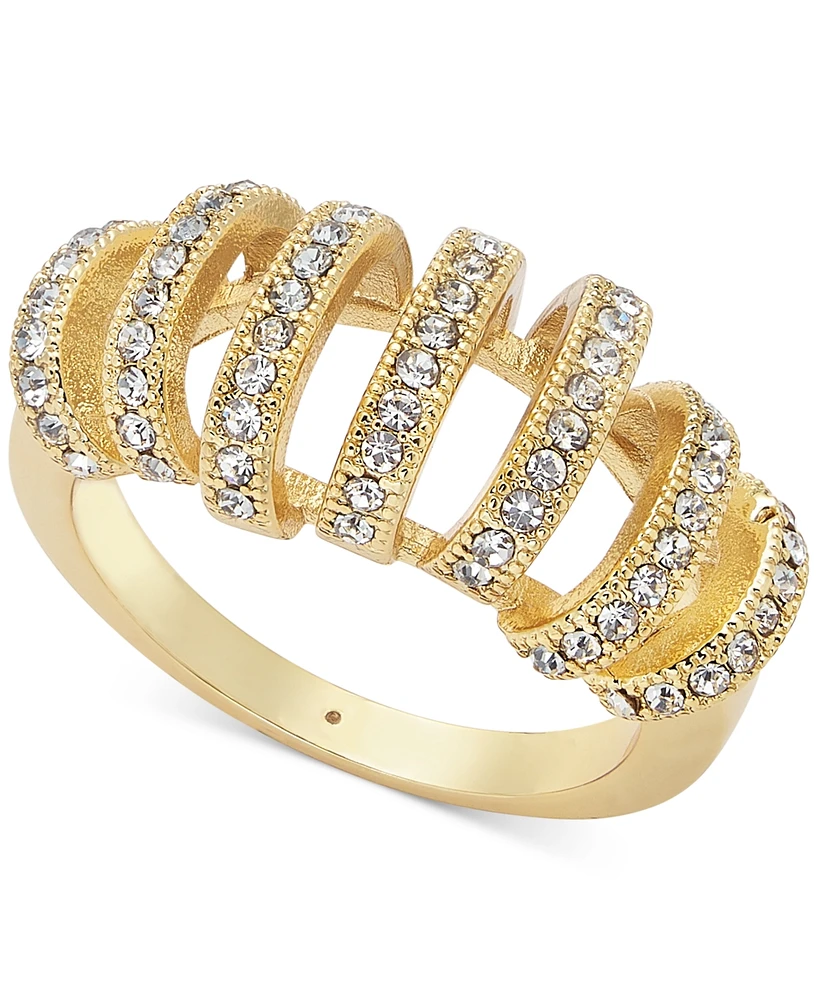 I.n.c. International Concepts Gold-Tone Pave Ribbon Statement Ring, Created for Macy's