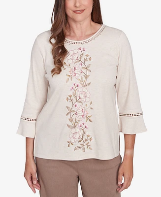 Alfred Dunner Petite Telluride Telluride Center Embroidered Floral Top