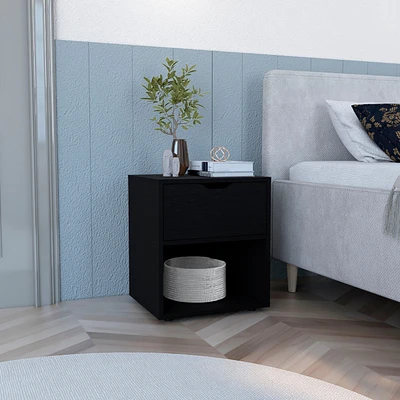 Adak Nightstand End Table with One Open Shelf 19.7"H