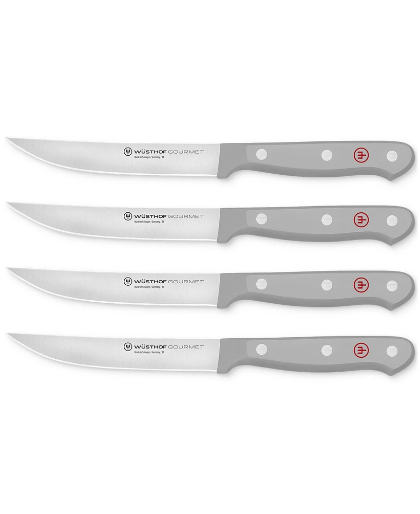 Wusthof Gourmet Gray 4-Piece Steel Steak Knife Set