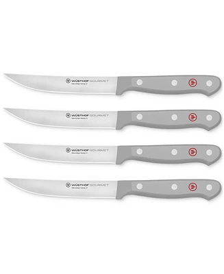 Wusthof Gourmet Gray 4-Piece Steel Steak Knife Set