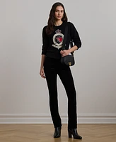 Lauren Ralph Petite Intarsia-Knit Crest Sweater