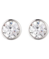 Lauren Ralph Lauren Silver-Tone Round Crystal Stud Earrings