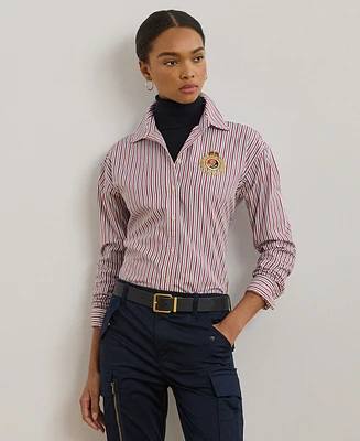 Lauren Ralph Petite Relaxed-Fit Striped Broadcloth Shirt