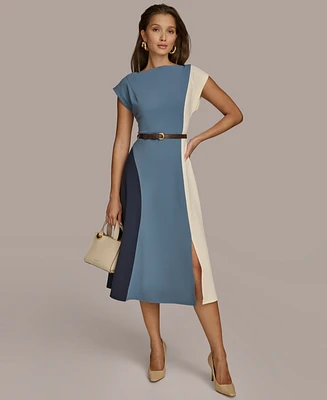 Donna Karan New York Women's Colorblocked A-Line Dress