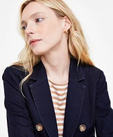 Jones New York Women's City Denim Faux Double-Breasted Blazer