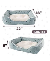 Details Microsuede Pet Bed, Dog Beds for Small Dogs and Cats, Calming Cuddler Bed for Pets with Sides and Plush Center