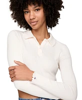 Tommy Jeans Women's Cropped Long Sleeve Polo