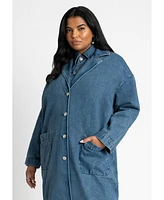 Eloquii Women's Denim Overcoat