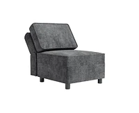 gaomon Chenille Single Seater, Middle Modular with Storage for Modular Sectional Sofa, 90°