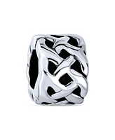 Bling Jewelry Celtic Love Knot Symbol Spacer Bead Charm Silver Bracelet Couples