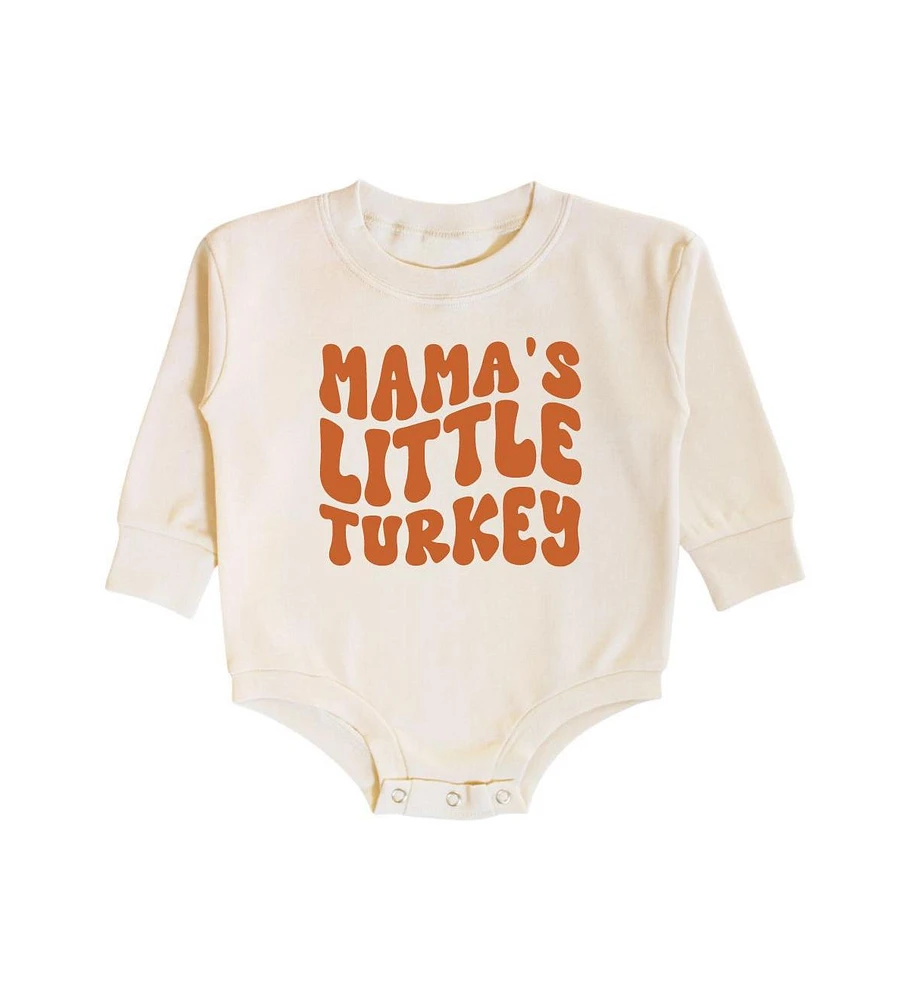 Sweet Wink Baby Girls Mama's Turkey Thanksgiving Long Sleeve Romper