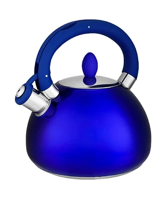 Hamilton Beach Tea Kettle Stainless Steel 3L Whistling with Soft Touch Handle, Stovetop Tea and Water Boilers, Teakettle for Kitchen - Blue