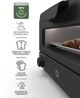 Willow Kitchen Compact Toaster Oven - Toasts and Bakes with 4 Slice or 9" Pizza Capacity, Crumb Tray, Baking Rack