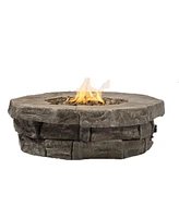 Mondawe 12" H x 39" W Outdoor Fire Pit Table Cm-1020