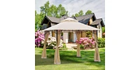 Slickblue 10ft x 10ft Outdoor Patio Gazebo Canopy Tent Beige-as (Swiship-Ship)(Prohibited by WalMart)