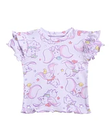 Bambi Baby Girls Disney Winnie the Pooh Minnie Mouse Lilo & Stitch Peplum T-Shirt and Bike Shorts Outfit Set Newborn to