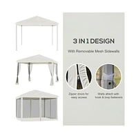 Slickblue Pop-Up Canopy Party Tent with Netting for Insect Protection and Outdoor Events