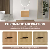Streamdale Furniture 24 Inch Floating Bathroom Vanity with Ceramic Sink, Modern Bath Storage Cabinet Vanity with Drawers Wall Mounted Combo Set for Ba