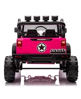 24V Kids Ride On 400W Electric toy car W/Parents Control, Four-wheel suspension, Front and rear Led searchlight, With Bluetooth, MP3,Usb, Music, Volum
