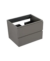 Streamdale Furniture Wall mount cabinet Without basin, Gray color, With two drawers, Pre-assembled