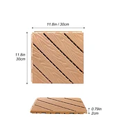 Plastic Composite Deck Tiles Set of 35pcs, Composite Decking Resist Rust, Water, Weather, Easy to Diy & Maintain, Ideal for Patios, Balconies, Rooftop