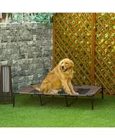 48" x 36" Elevated Breathable Dog Bed Portable Pet Cot w/ Carry Bag Metal Frame Breathable Mesh Indoor and Outdoor Tan