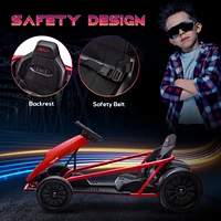 24V 8.1 Mph Electric Go Kart, Drifting Car Battery Powered Ride on Toy Outdoor with Slow Start, Music, Horn Honking and Safety Belt, for 8-12 Years Ol