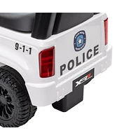 Simplie Fun Kids Push Ride On Car with Working Pa System and Horn, Police Truck Style Foot-to-Floor Sliding Car for Boys and Girls with Under