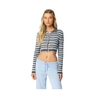 Edikted Women's Giulia Stripey Ribbed Knit Top