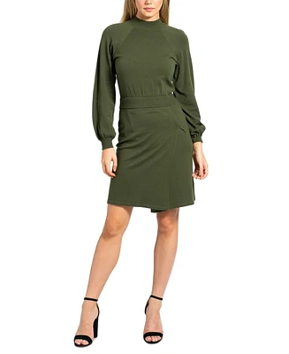 Sam Edelman Women's Mock Neck Long-Sleeve Sweater Dress