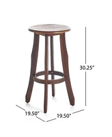 Streamdale Furniture Acacia Wood Barstools: Stylish, Durable, Outdoor-Ready (Set Of 2)