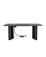 Streamdale Furniture Jett Dining Fire Table Top 40,000Btu Tank Outside