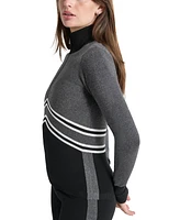 Dkny Women's Apres Ski Chevron-Stripe Half-Zip Sweater