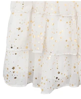 Rare Editions Little Girls Star Foil Tiered Dress