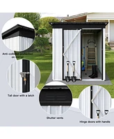 Streamdale Furniture Metal garden sheds 5ftx3ft outdoor storage sheds White+Black