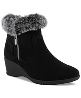 Jones New York Women's Carleen Faux Fur Cozy Wedge Booties