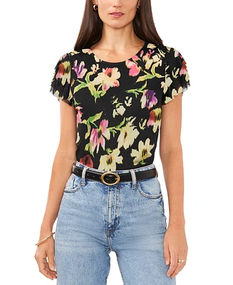 Vince Camuto Women's Floral-Printed Ruffled-Sleeve Top