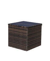 Streamdale Furniture Wicker Patio Furniture Storage Box (Brown)