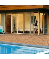 Wood Plastic Composite Deck Tiles Set of 20, Sustainable Fsc Composite Decking Resist Rust, Water, Weather, Easy to Diy & Maintain, Ideal for Patios