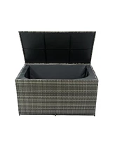 Streamdale Furniture Outdoor Storage Box, 200 Gallon Wicker Patio Deck Boxes with Lid, Outdoor Cushion Storage for Kids Toys, Pillows, Towel