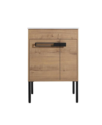 24 Inch Freestanding Bathroom Vanity or Floating is Optional Conversion.2418-00324IMO-1(Kd-Packing) Only Including Cabine