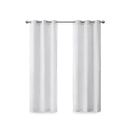Basketweave Room Darkening Curtain Panel Pair(2 Pcs Window Panels)