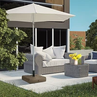 88 lbs. Fillable Umbrella Base with Steel Umbrella Holder for 1.25", 1.5" or 2" Umbrella Poles, Square & Reversible Heavy Duty Market U