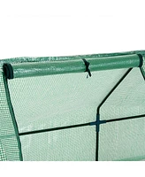 9' x 3' x 3' Portable Mini Greenhouse Outdoor Garden with Large Zipper Doors and Water/Uv Pe Cover, Green