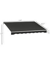 10' x 8' Electric Awning, Retractable Awning, Uv Protection Sun Shade Shelter with Remote Controller and Manual Crank Handle for Deck, Balcony, Yard,