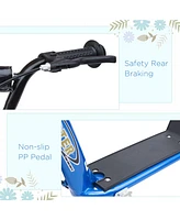 Kick Scooter for Kids 5-12 Years Old, Big Wheel Kids Scooter with Adjustable Height Handlebar, Non-slip Footplate, Rear Brake, Blue