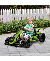 Streamdale Furniture 24V 7.5 Mph Electric Go Kart with Adjustable Seat, Drifting Car Battery Powered Ride on Toy Outdoor with Slow Start, Button Start